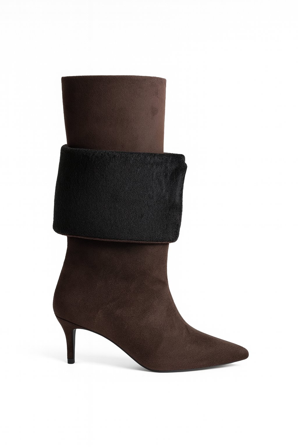 LuxeWarm Süet İnce Topuklu Çizme Kahverengi - Topuklu Çizme