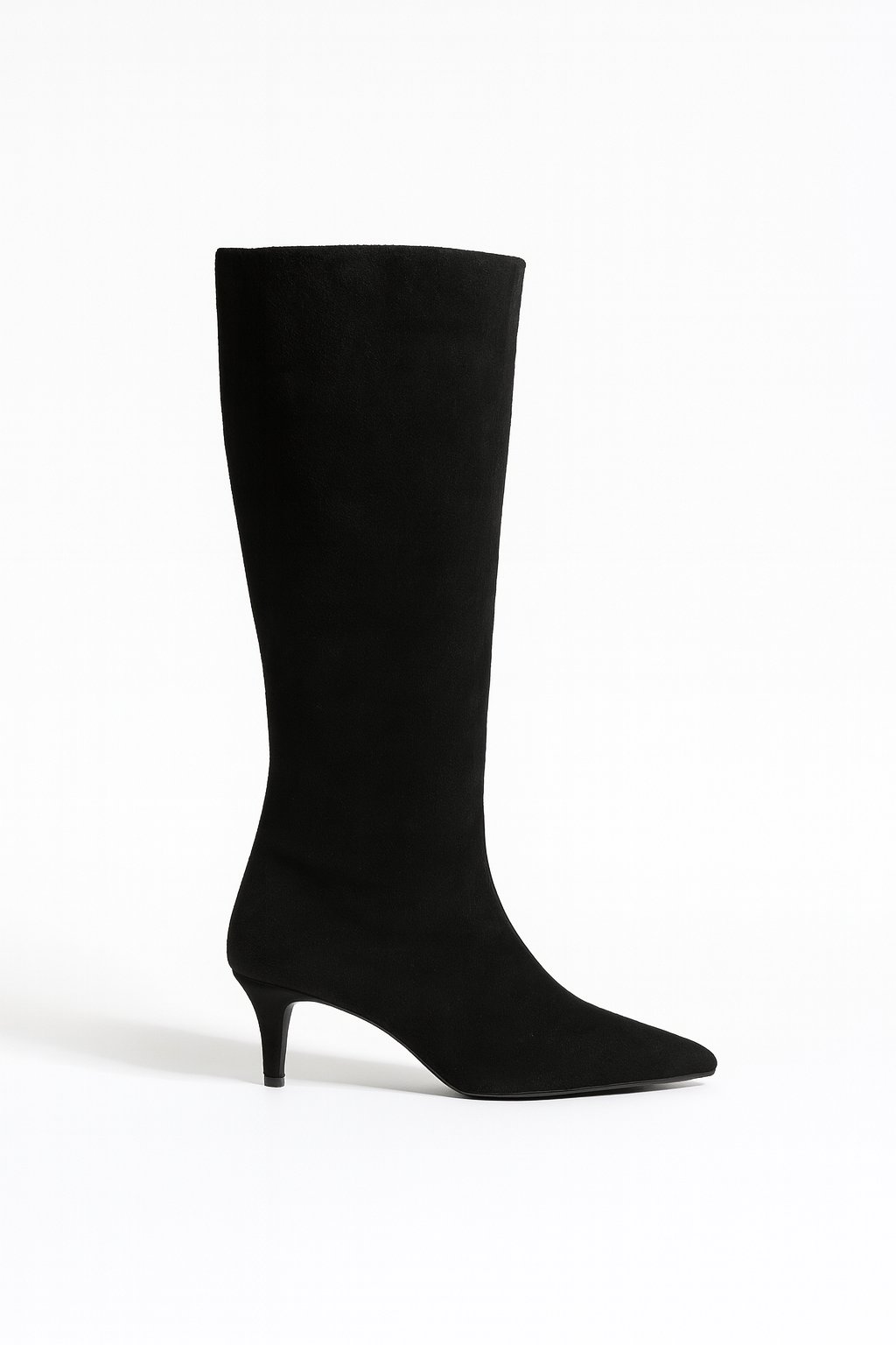 LuxeWarm Süet İnce Topuklu Çizme Siyah - Topuklu Çizme