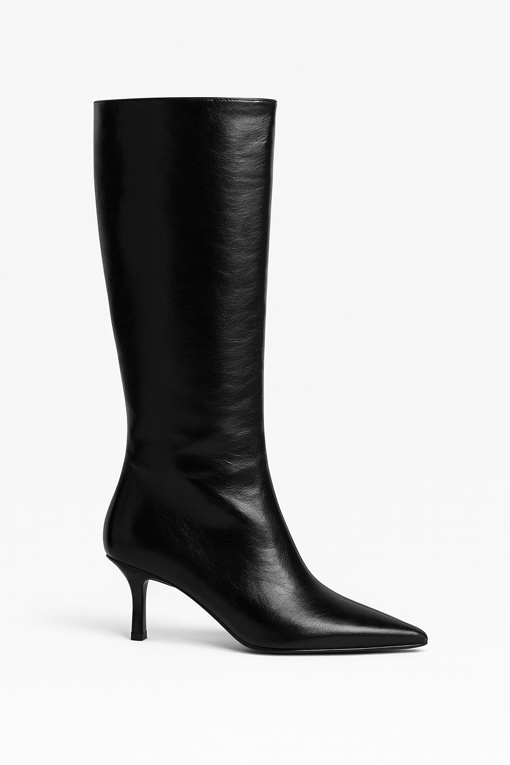 Lynx İnce Topuklu Çizme Siyah - Topuklu Çizme
