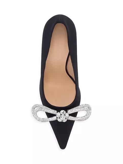 Mache Kristal Taşlı Stiletto Siyah - KADIN AYAKKABI