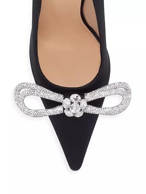 Mache Kristal Taşlı Stiletto Siyah - KADIN AYAKKABI
