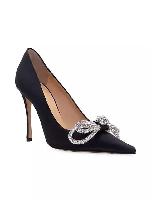 Mache Kristal Taşlı Stiletto Siyah - KADIN AYAKKABI
