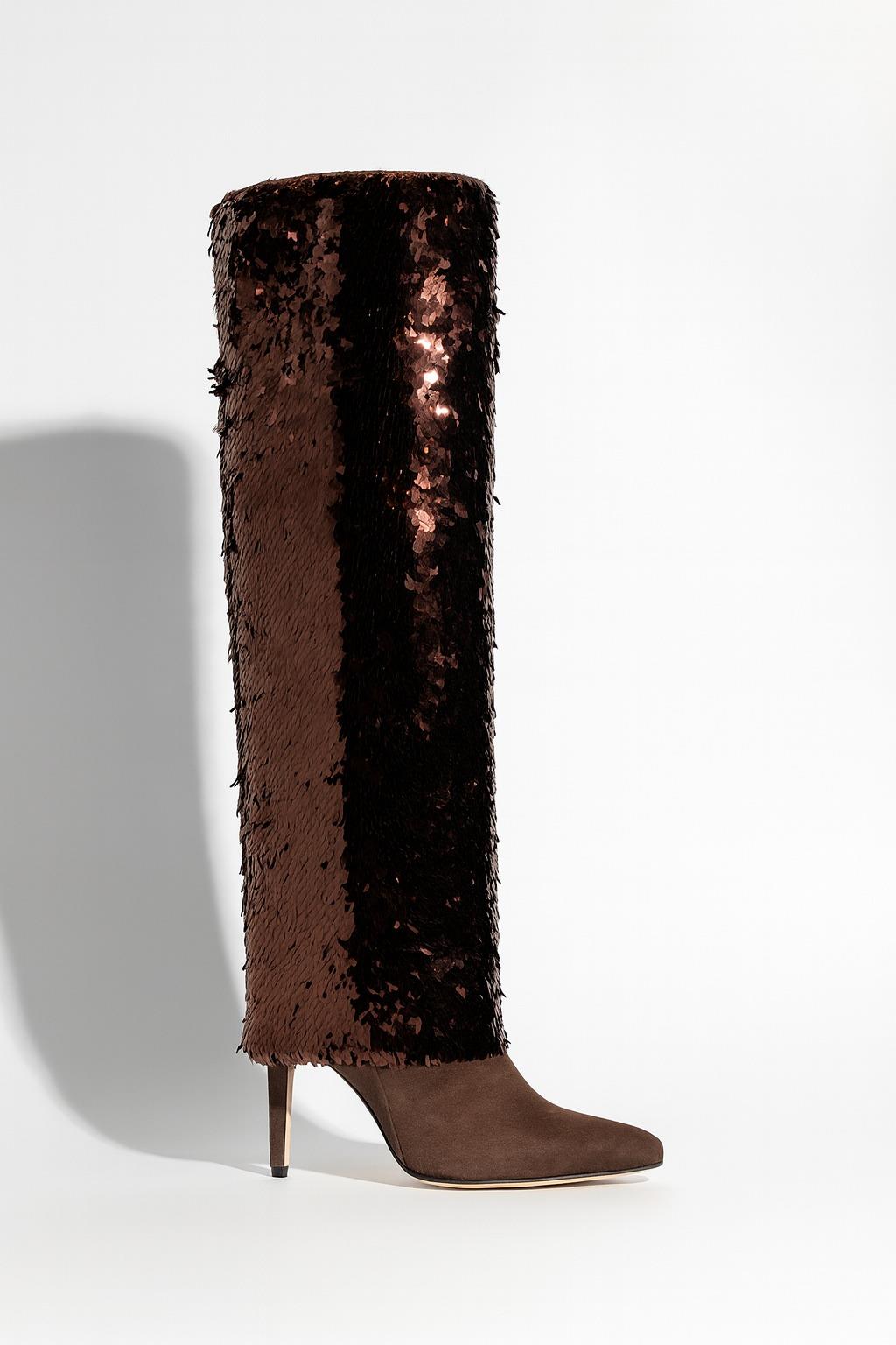 Mimu Özel Tasarım İnce Topuklu Çizme Kahverengi - Özel Tasarım Çizme