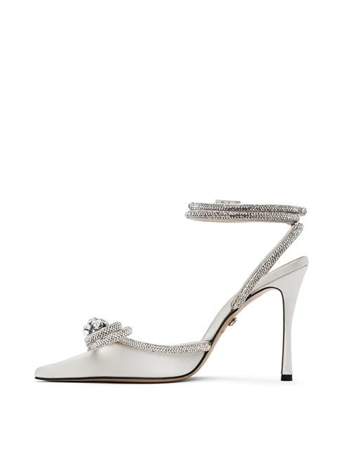 Moche Kristal Taşlı Stiletto Beyaz - KADIN AYAKKABI