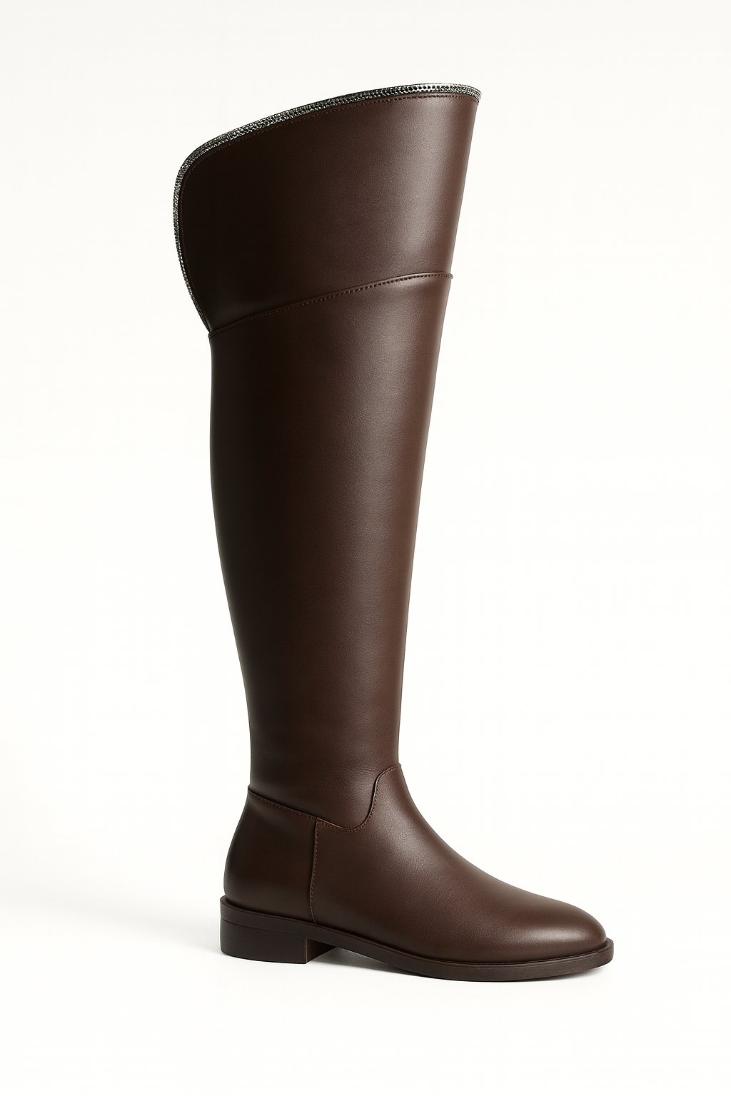 Moli Diz Üstü Çizme Kahverengi - 