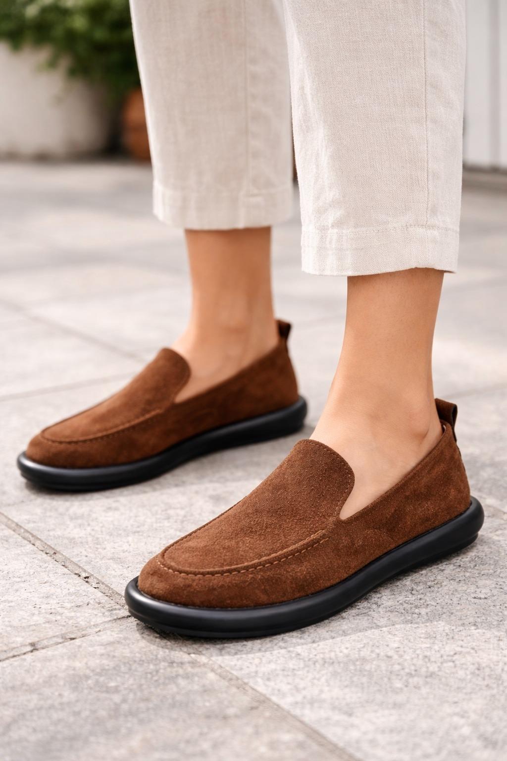 Monako Soft Süet Loafer Taba - Loafer
