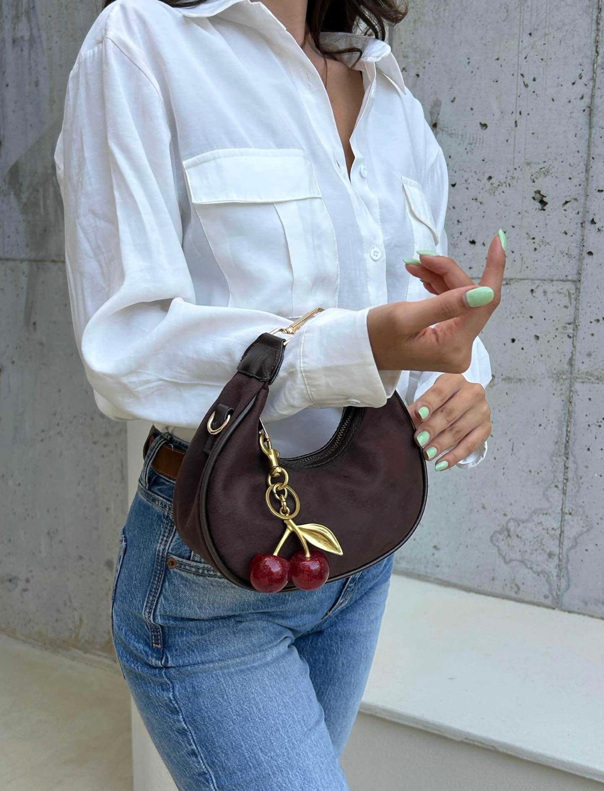 Morello Süet Çanta Kahverengi - 