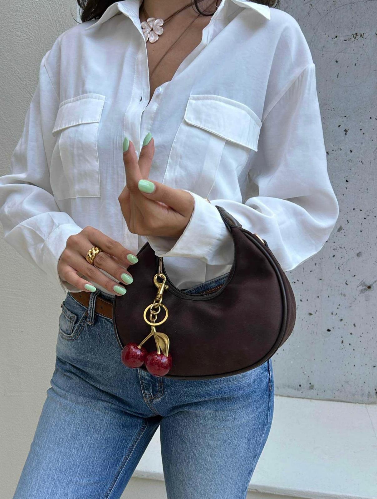 Morello Süet Çanta Kahverengi - 