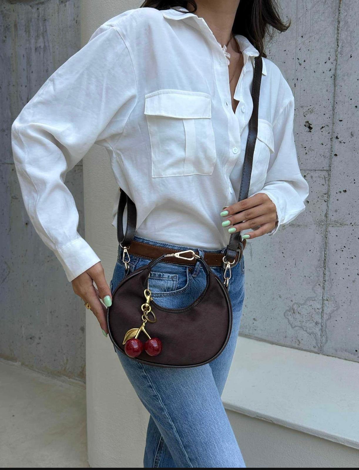 Morello Süet Çanta Kahverengi - 