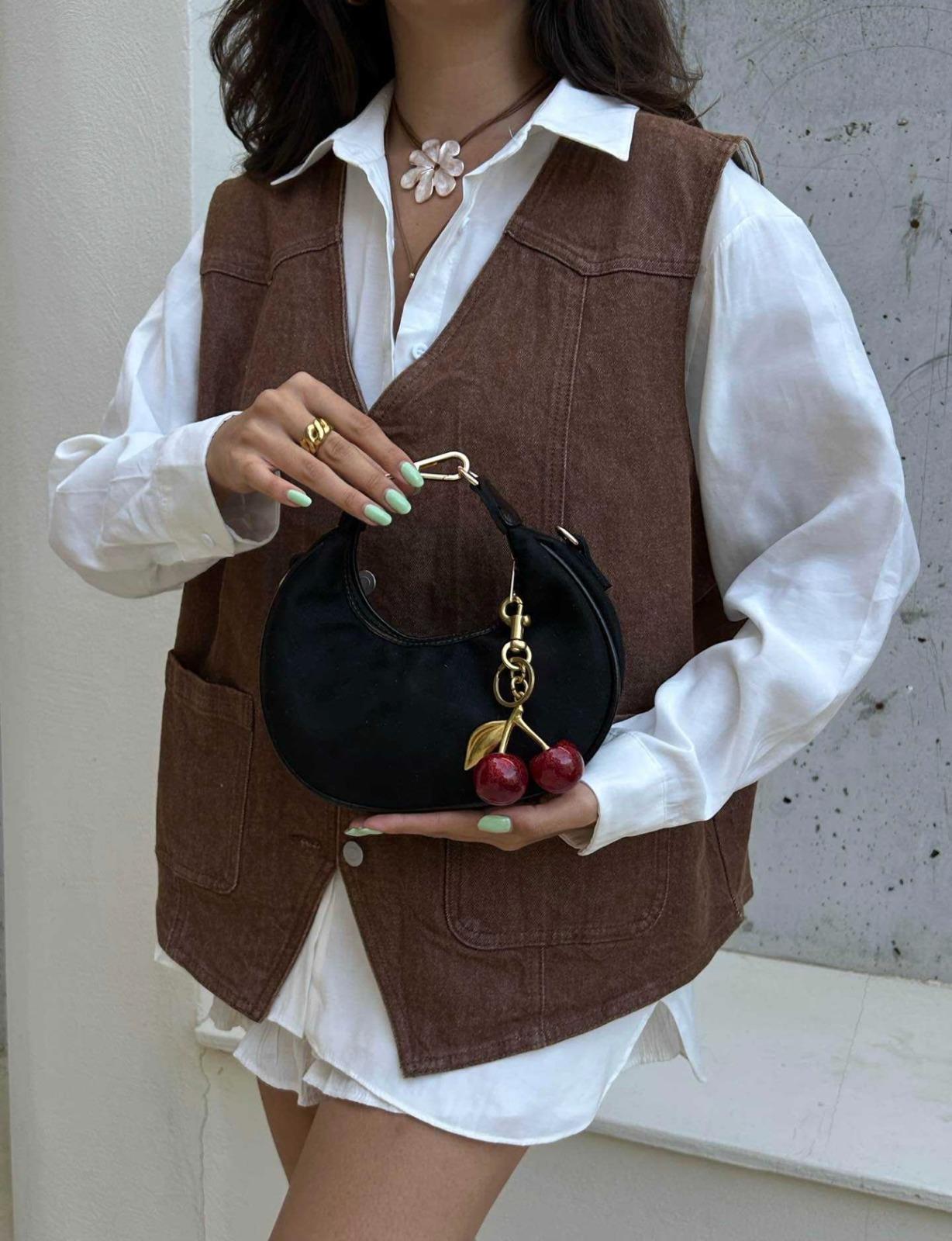 Morello Süet Çanta Siyah - 