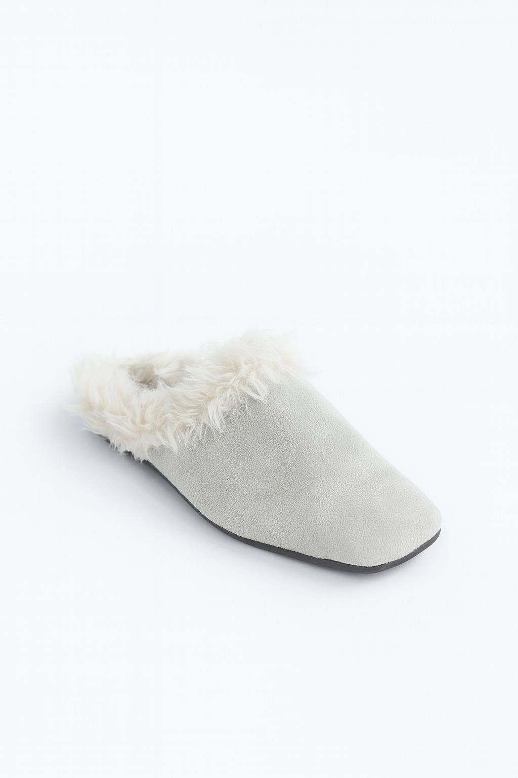 Mossie Süet Terlik Bej - Kışlık Terlik