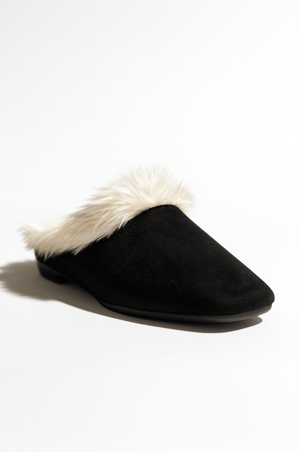 Mossie Süet Terlik Siyah - Kışlık Terlik