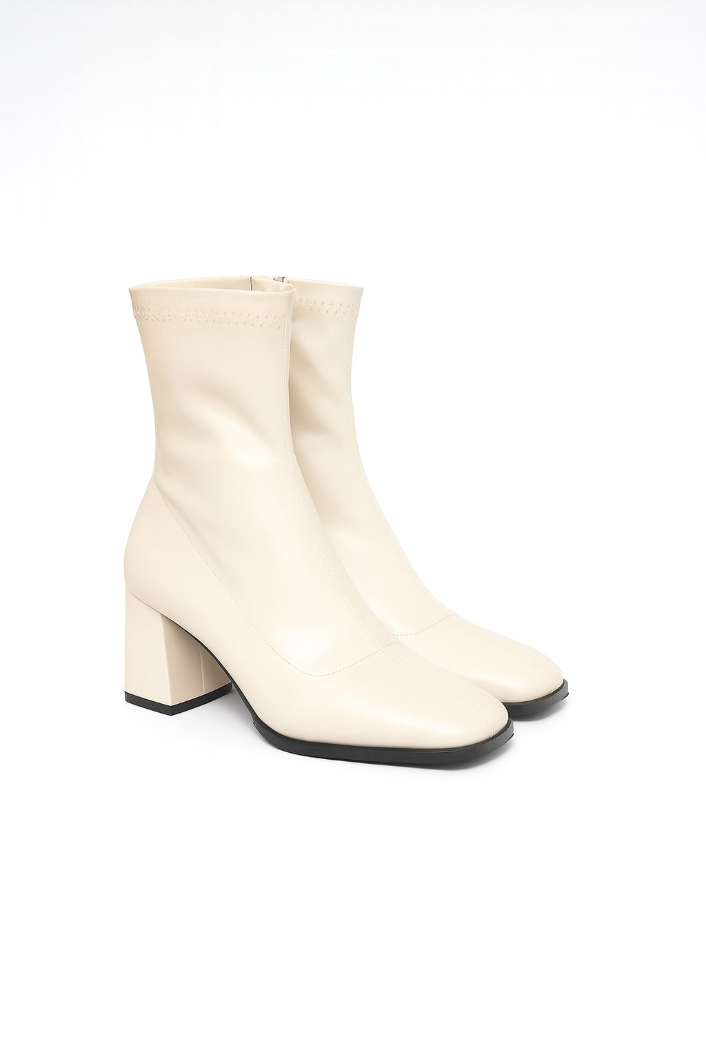 Mouni Deri Bot Bej - Topuklu Bot