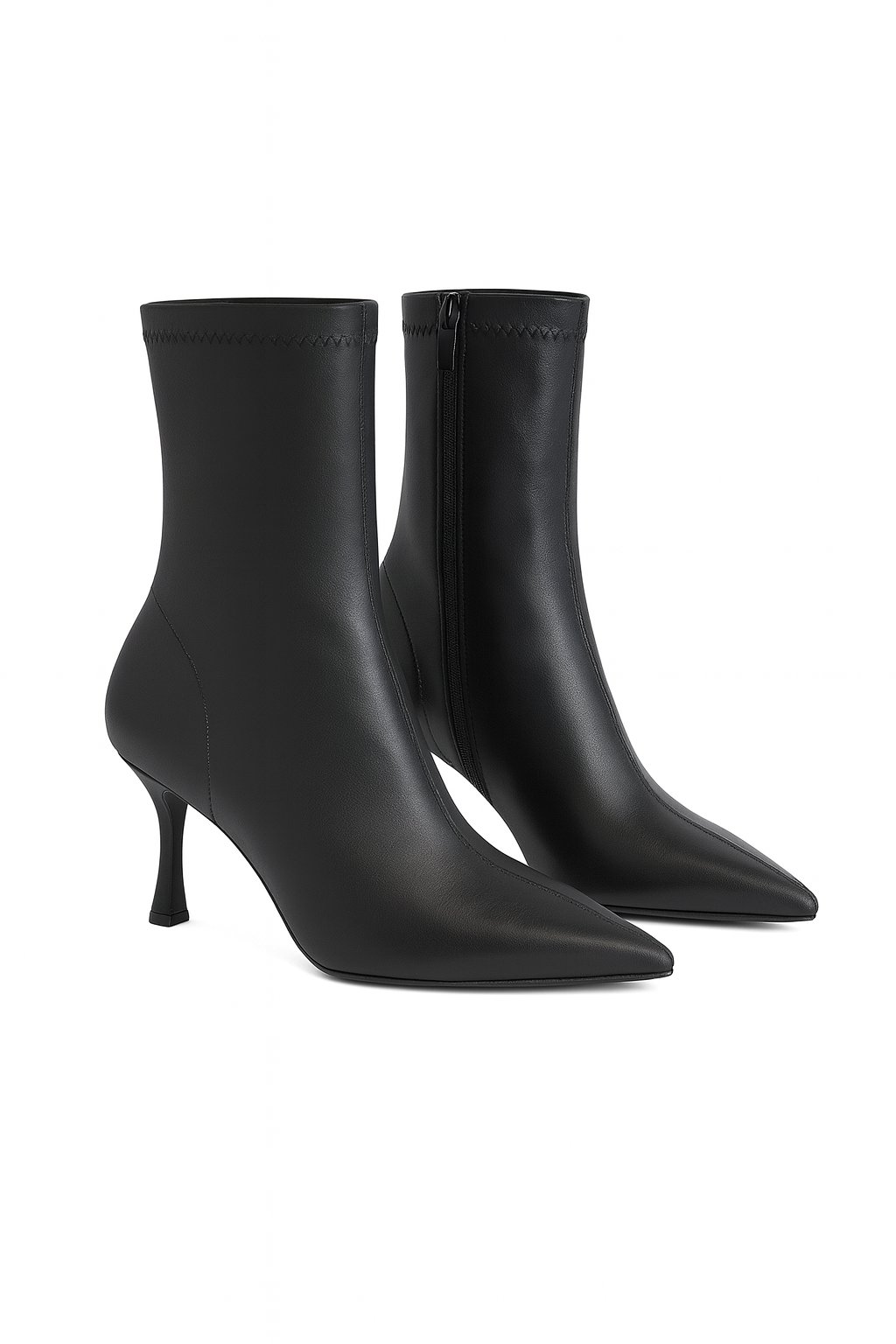Mouni Extreme Deri İnce Topuk Bot Siyah - Topuklu Bot