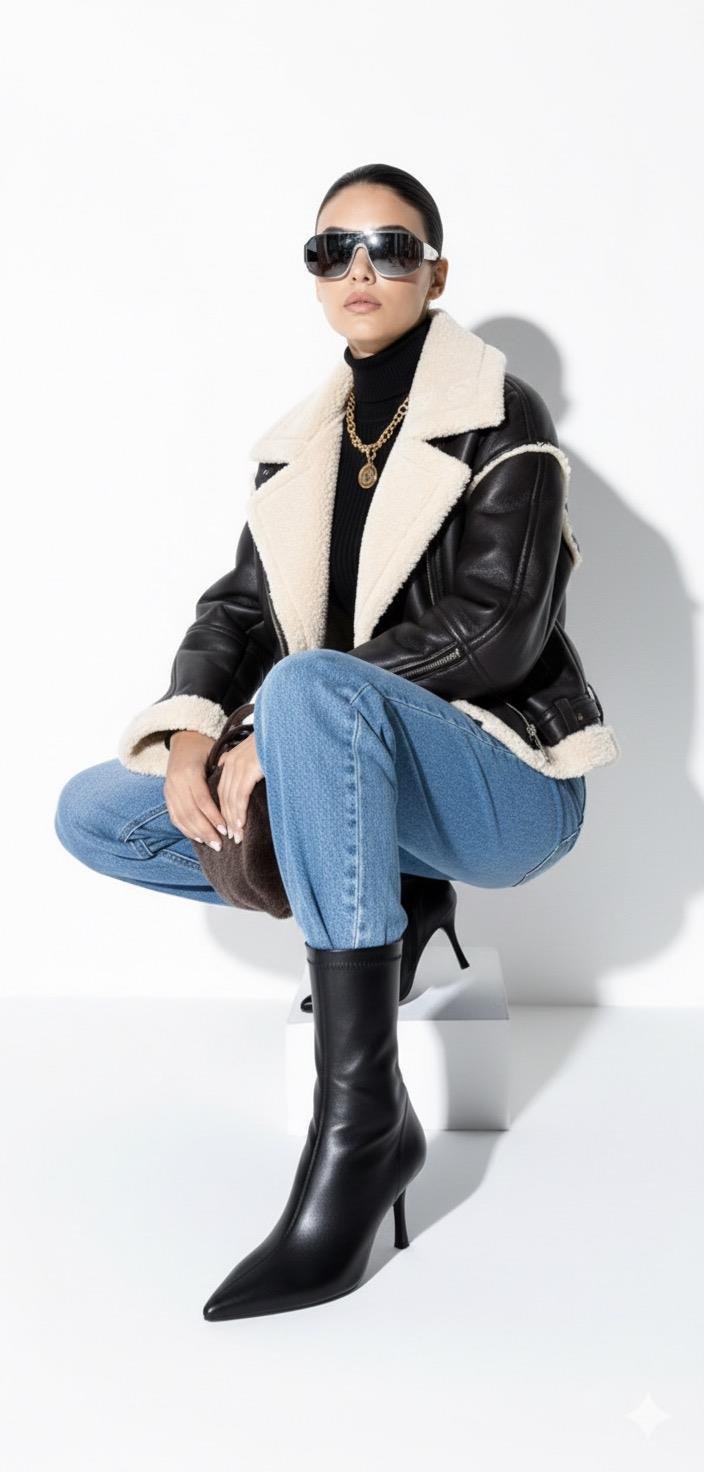 Mouni Extreme Deri İnce Topuk Bot Siyah - Topuklu Bot