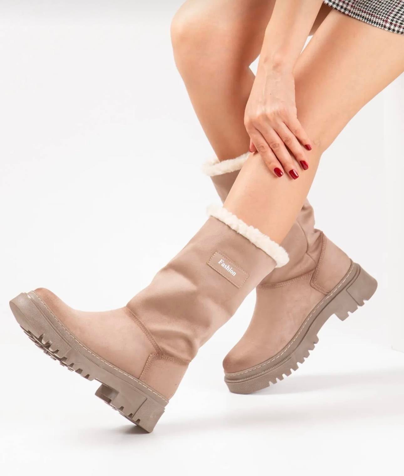 Muna Ayakkabı Bej - LONG BOOTS