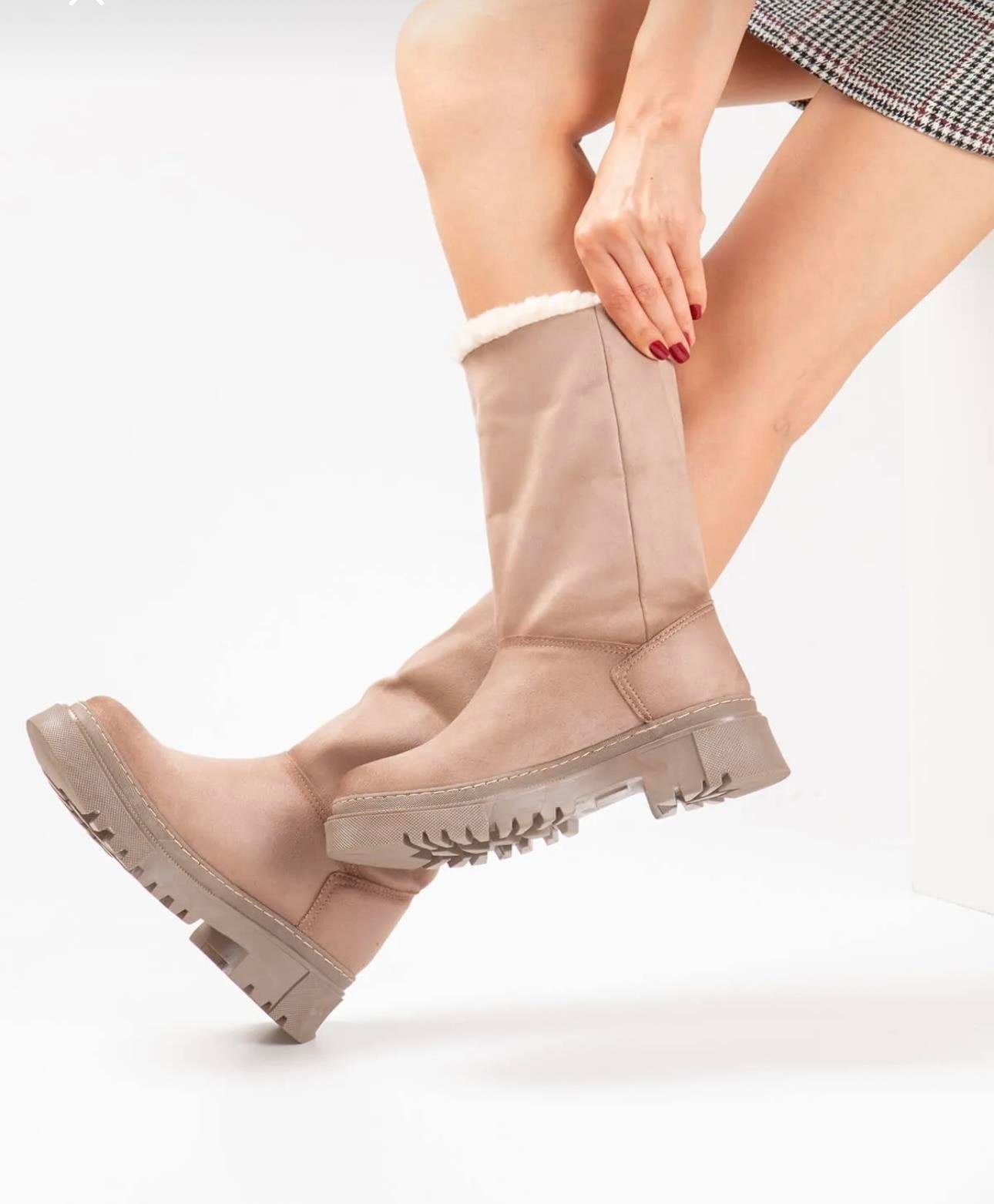 Muna Ayakkabı Bej - LONG BOOTS