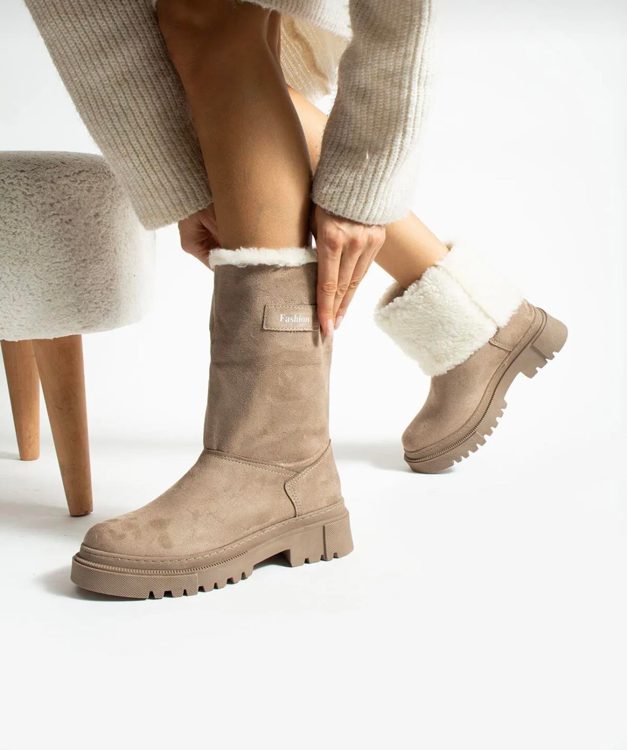 Muna Ayakkabı Bej - LONG BOOTS