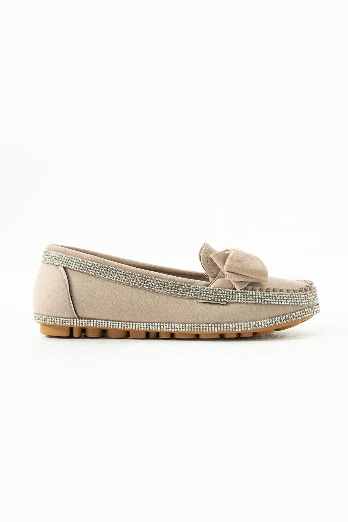 Mustang Süet Babet Bej - Düz Babet