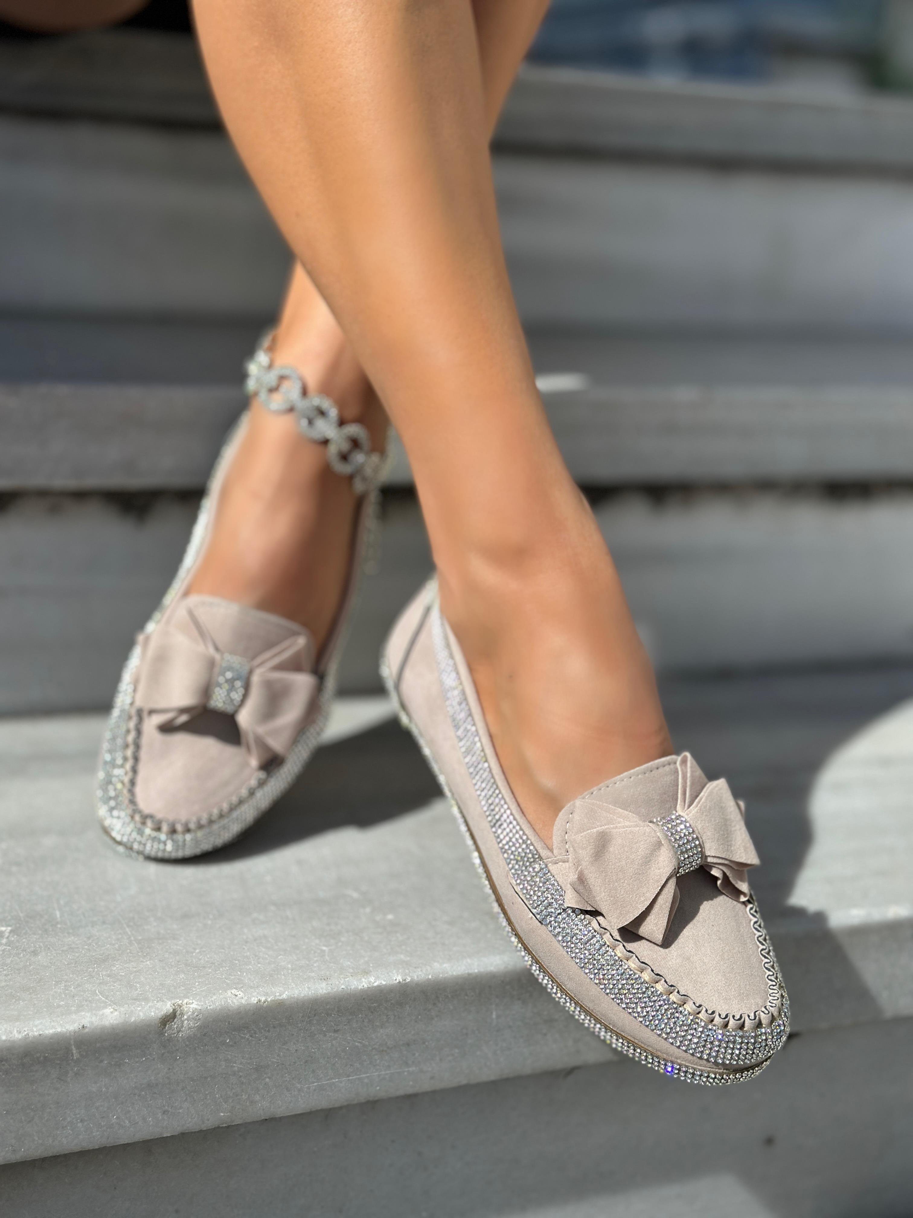 Mustang Süet Babet Bej - Düz Babet