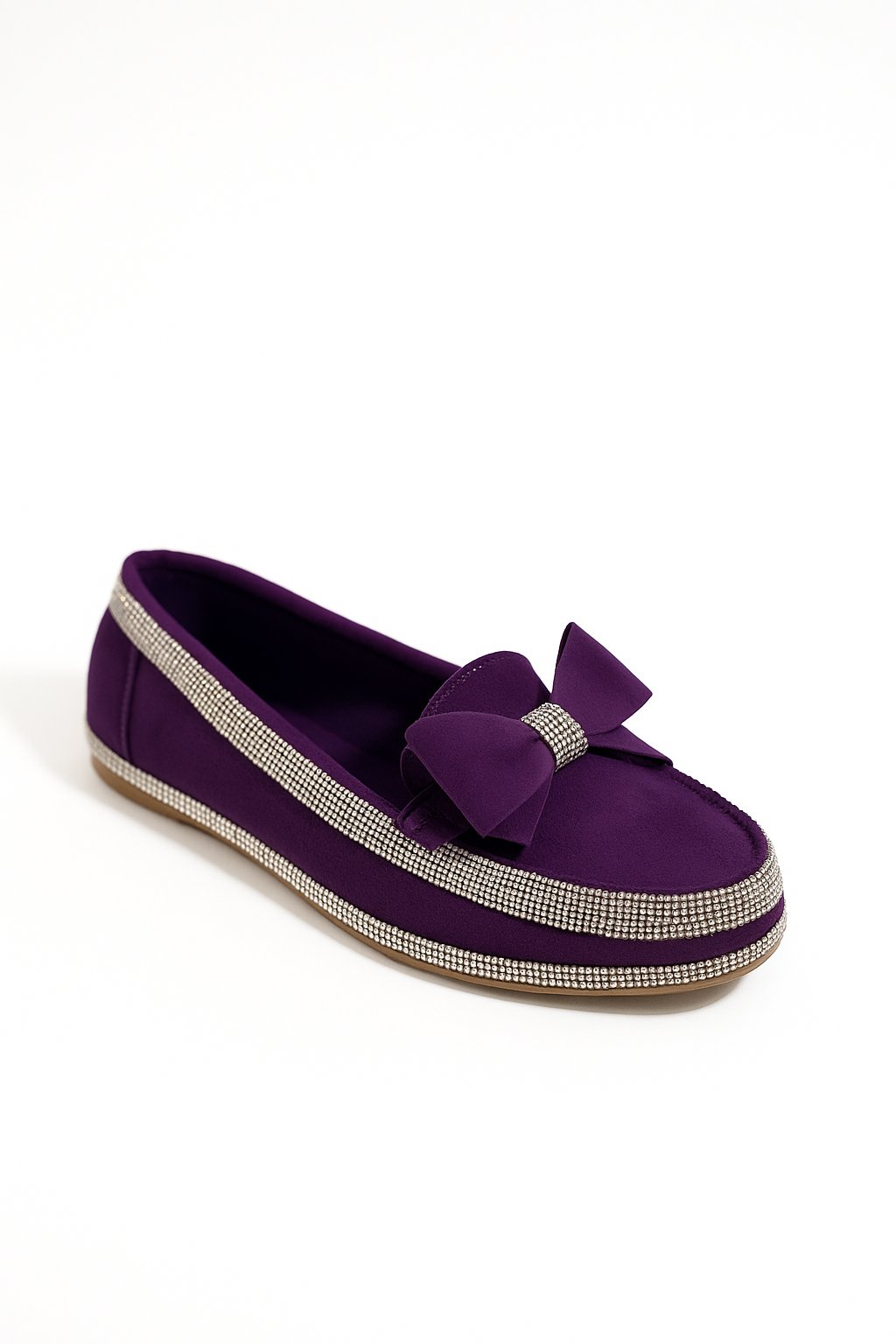 Mustang Süet Babet Mor - Düz Babet