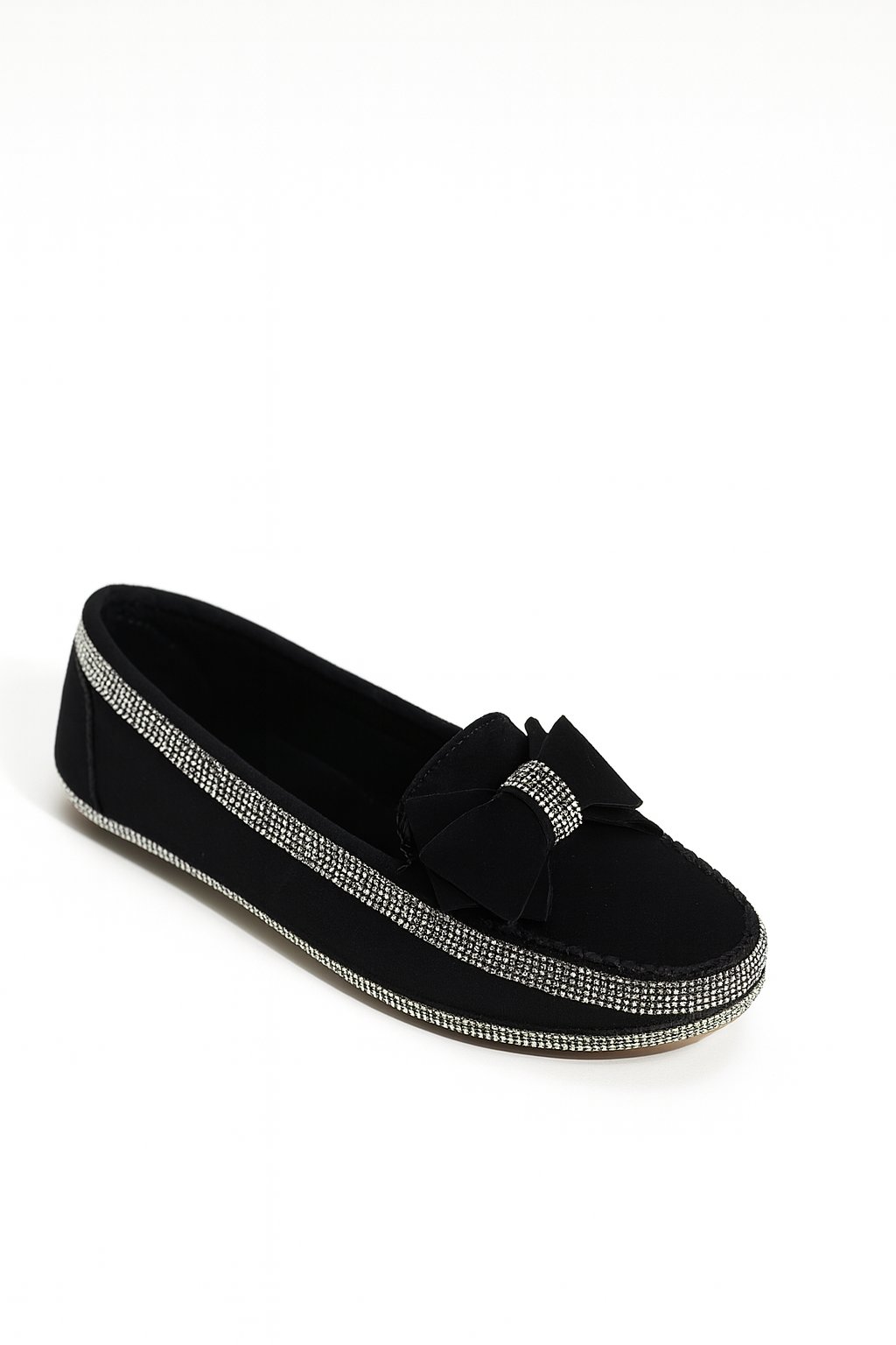 Mustang Süet Babet Siyah - Düz Babet