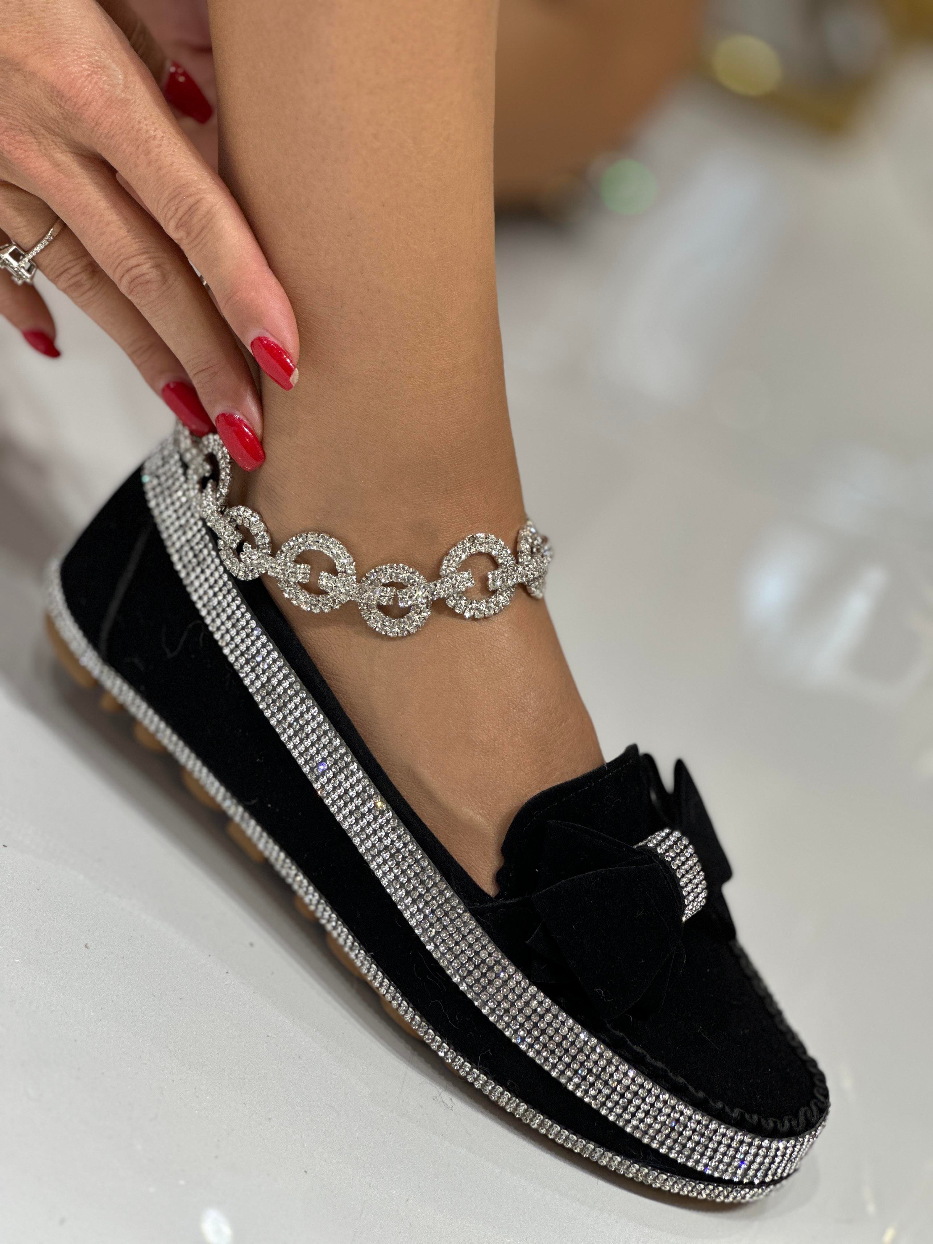 Mustang Süet Babet Siyah - Düz Babet