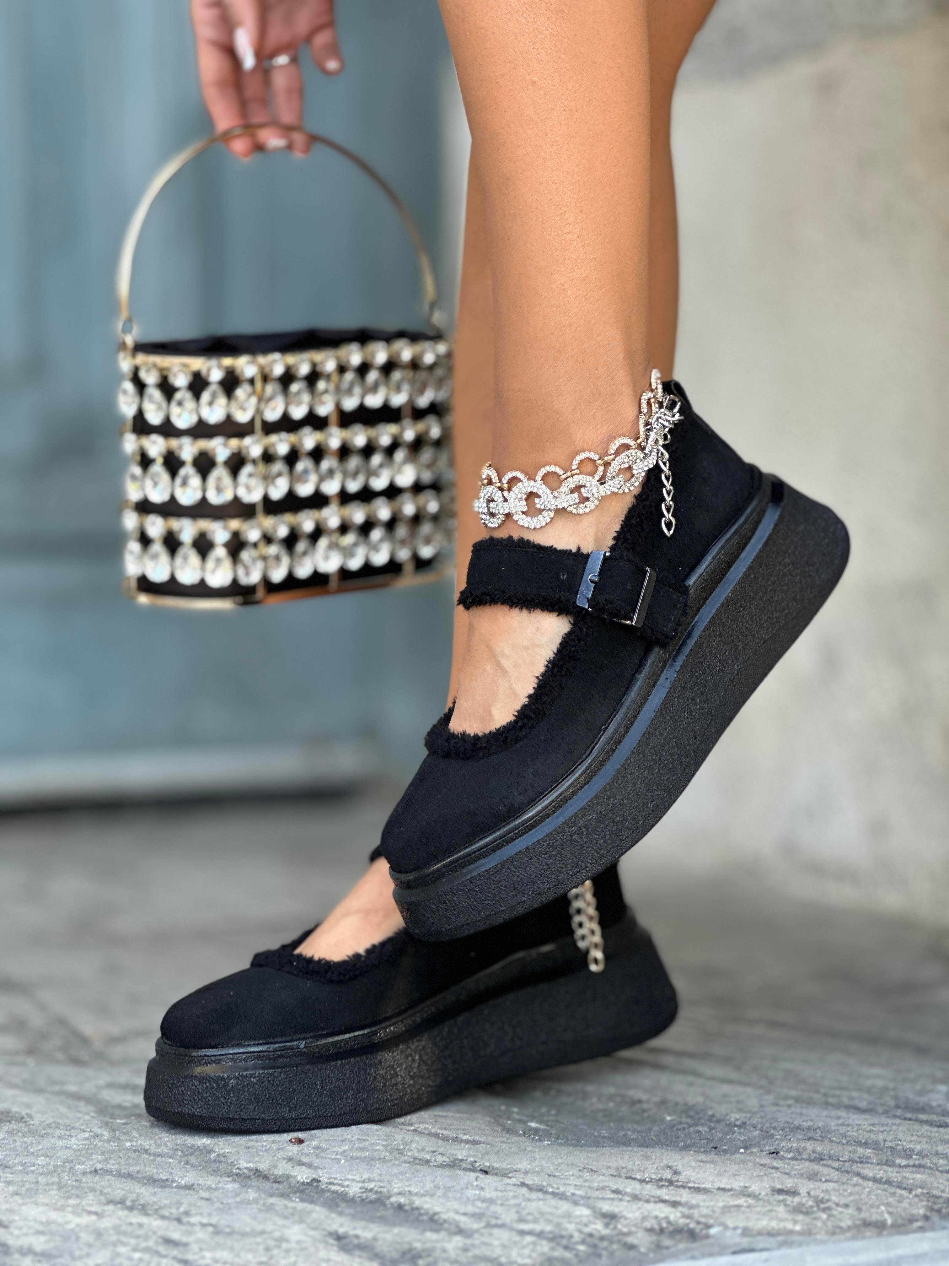 Nella Süet Loafer Siyah - KADIN AYAKKABI