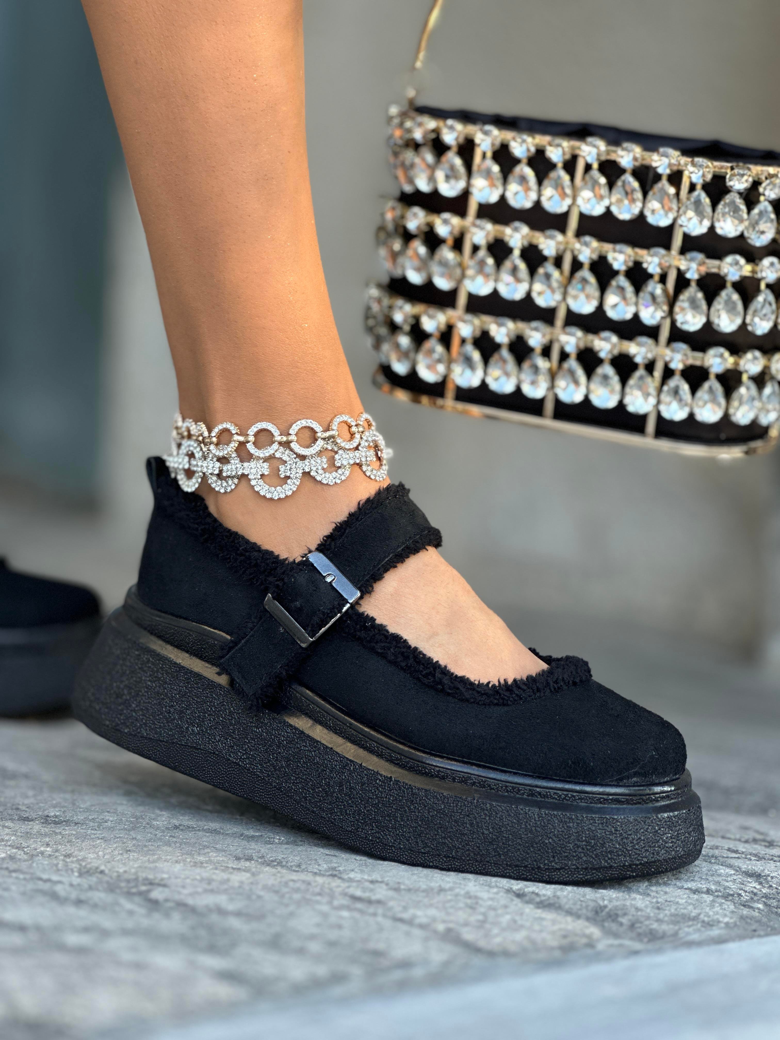 Nella Süet Loafer Siyah - KADIN AYAKKABI