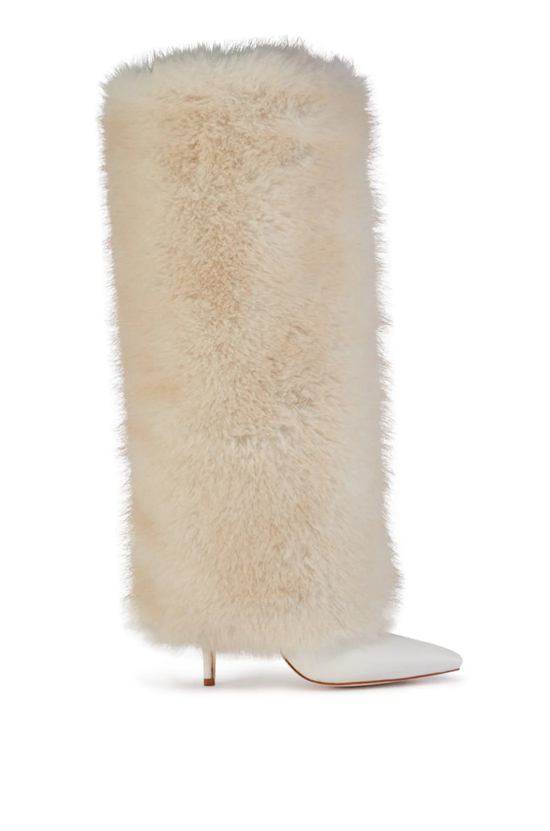 Nery Tüylü Çizme Beyaz - LONG BOOTS