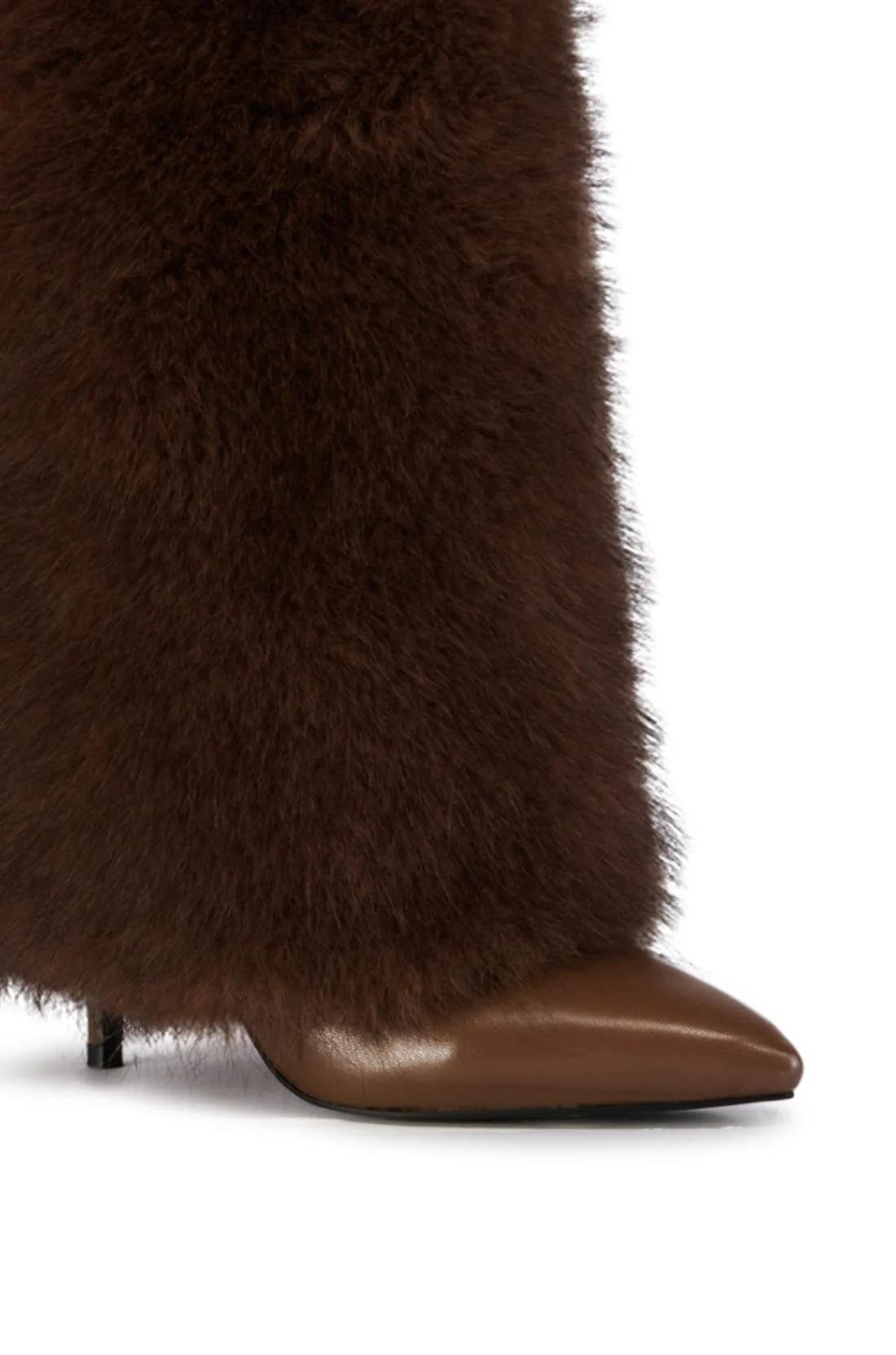 Nery Tüylü Çizme Siyah - LONG BOOTS