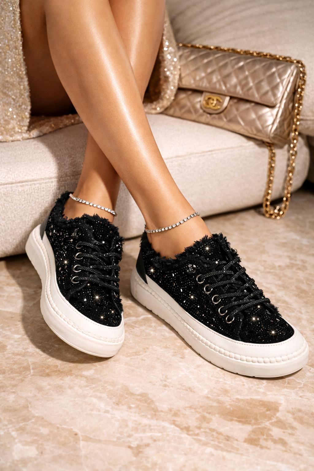 Night Spark Kot Spor Ayakkabı Siyah - Spor Ayakkabı