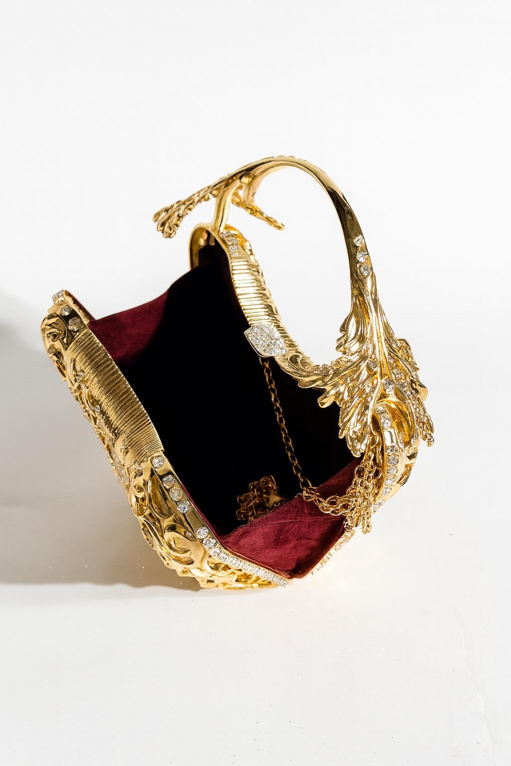 Nissa Taşlı Çanta Gold - 