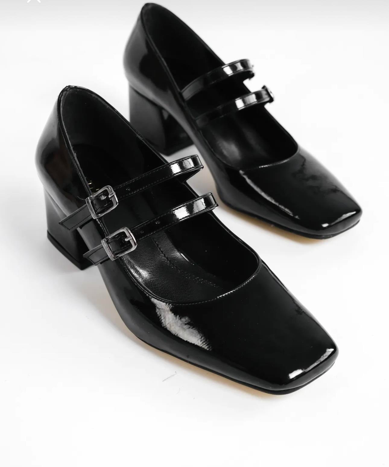 Ocean Rugan Topuklu Babet Siyah - WOMAN SHOES