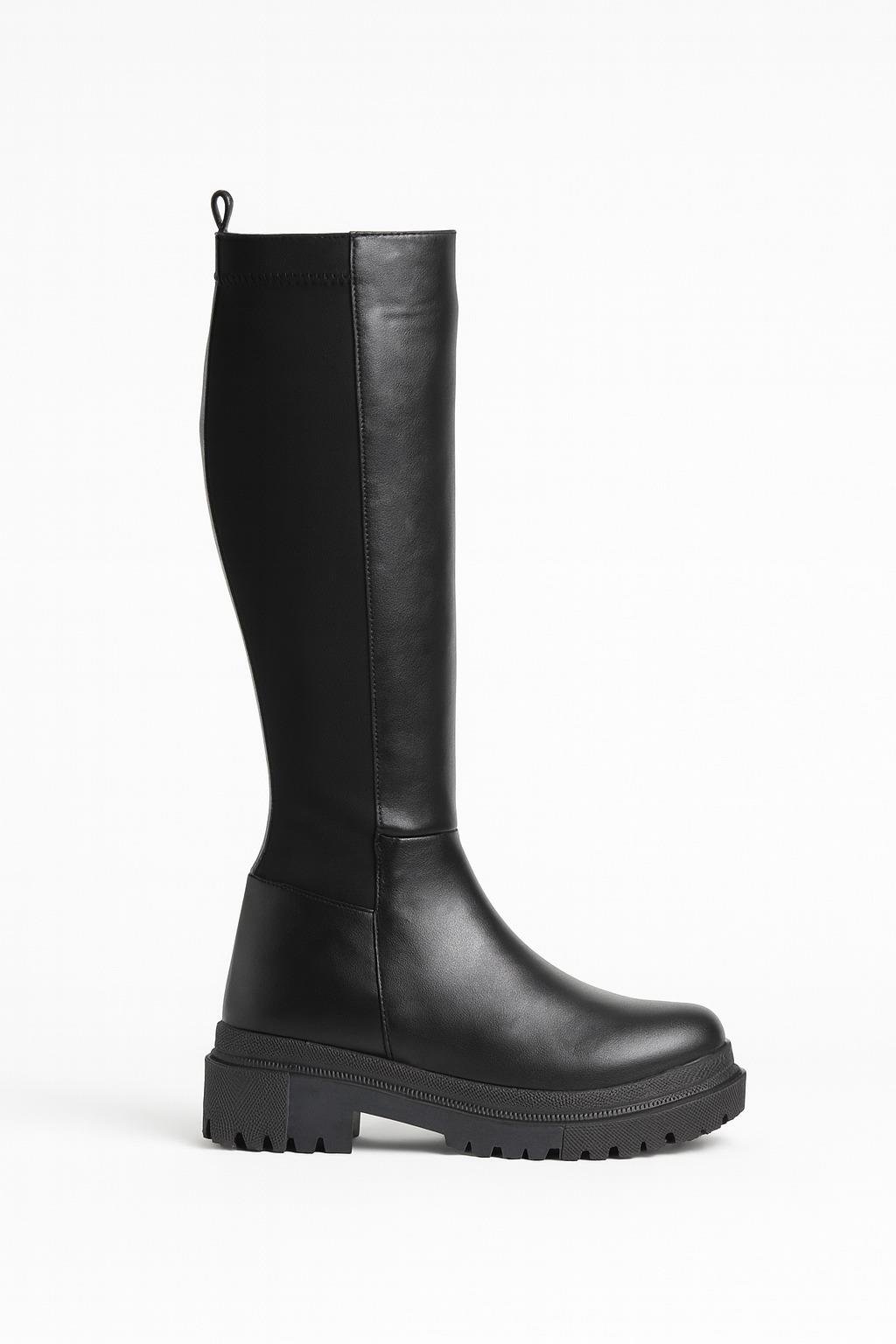 Offila Diz Altı Uzun Çizme Siyah - Düz Çizme