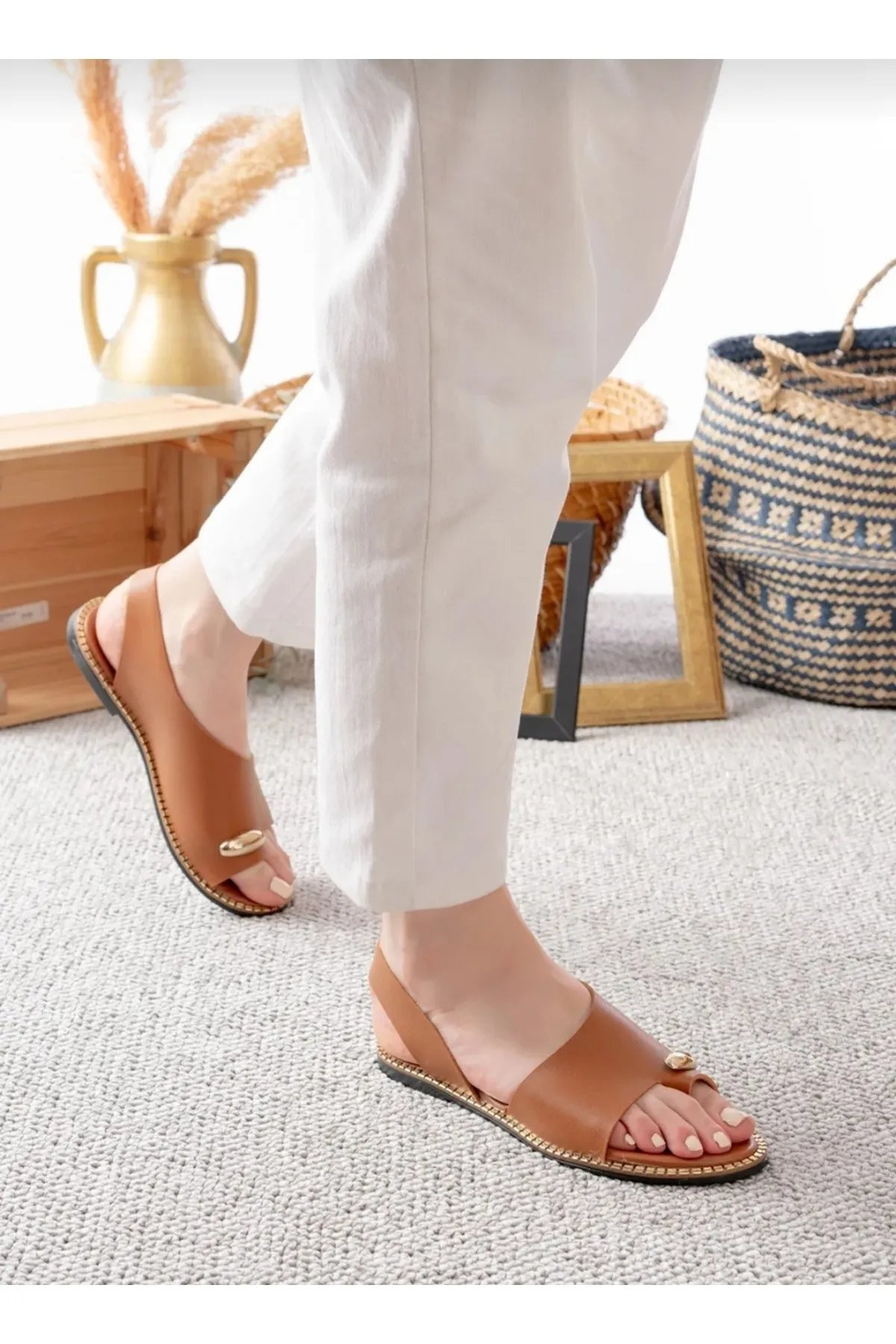 Ohana Yumuşak Tabanlı Sandalet Taba - KADIN AYAKKABI
