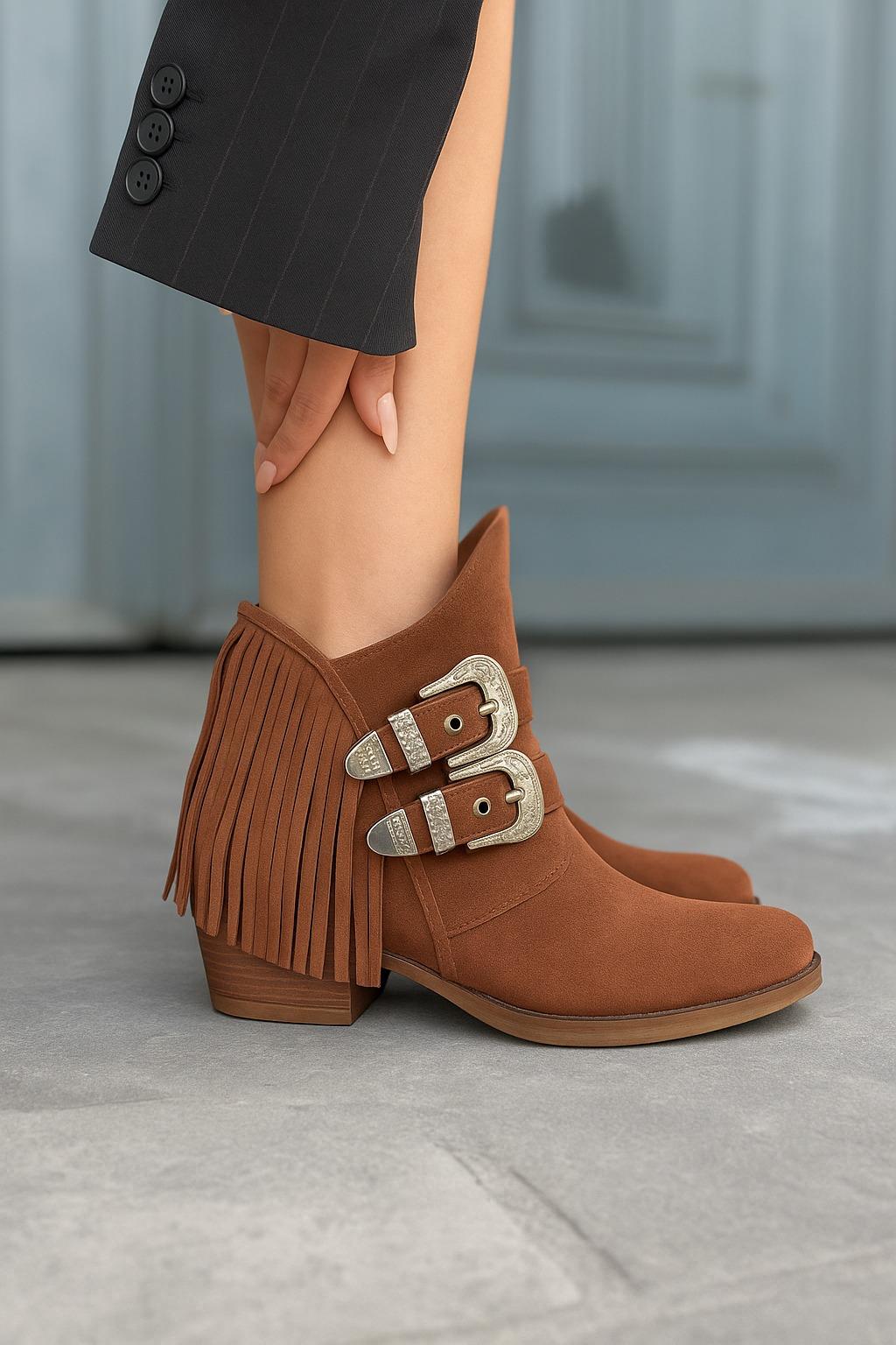 Palan Süet Bot Taba - Düz Bot