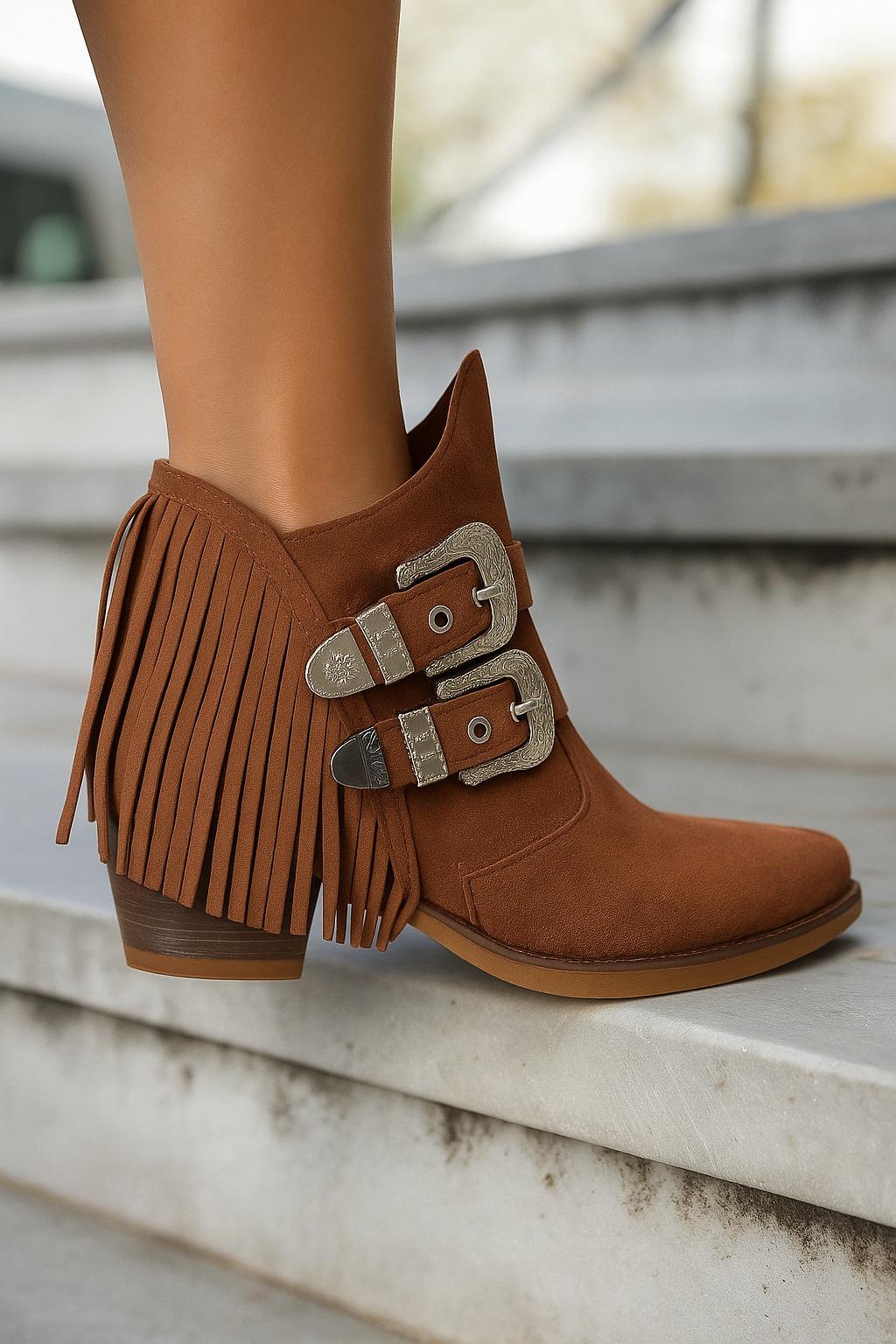 Palan Süet Bot Taba - Düz Bot