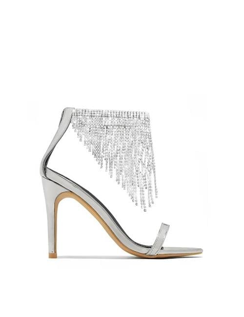 Patrika Kristal Taşlı Ayakkabı Gümüş - KADIN AYAKKABI