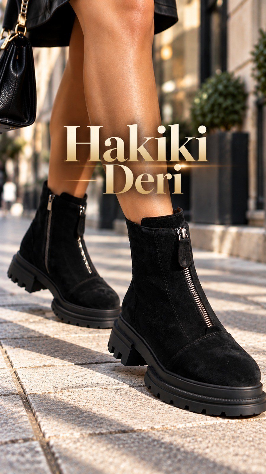 Piyoneer Hakiki Süet Bot Siyah - Düz Bot