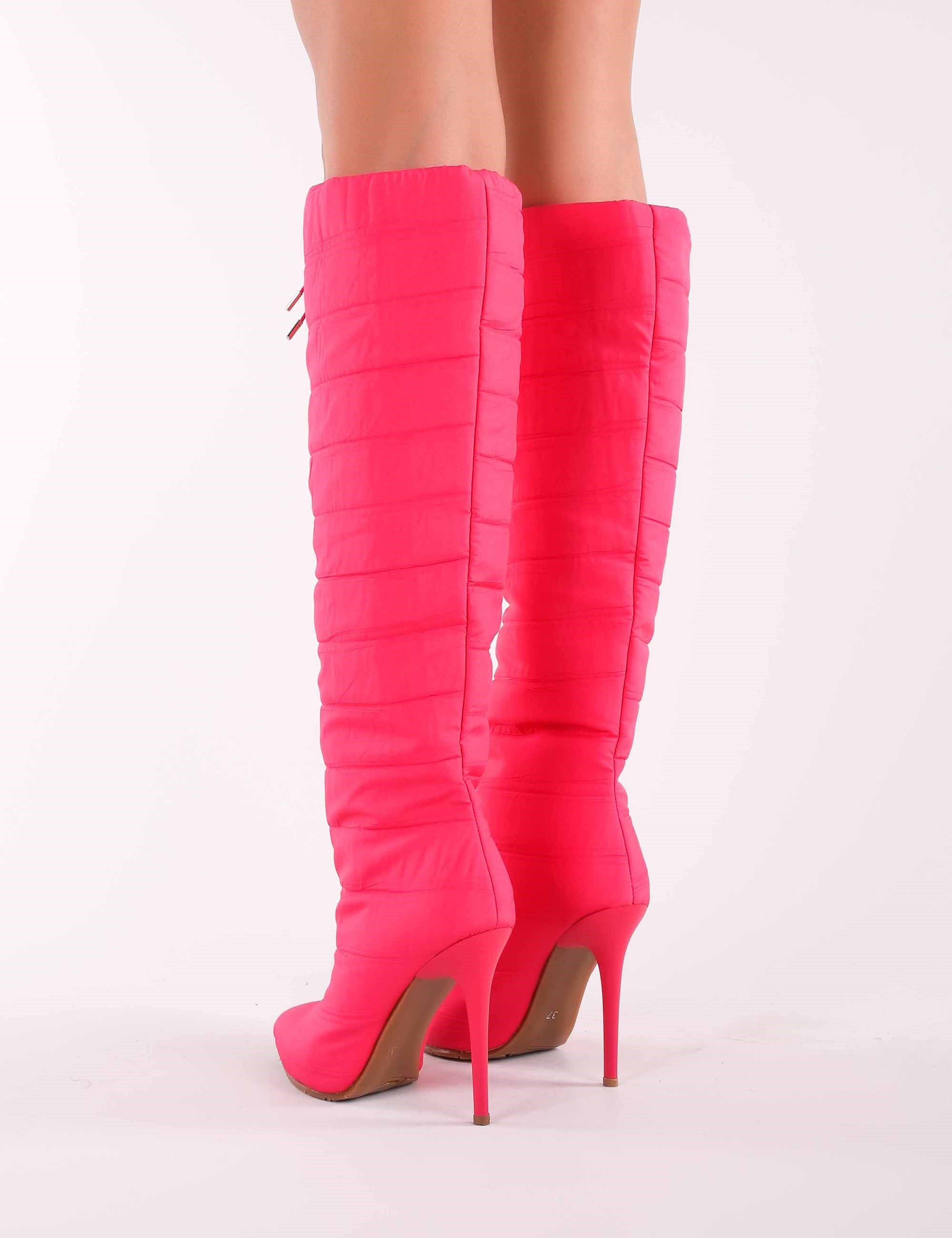 Preach Uzun Kapitone Çizme Fuşya - Long Boots