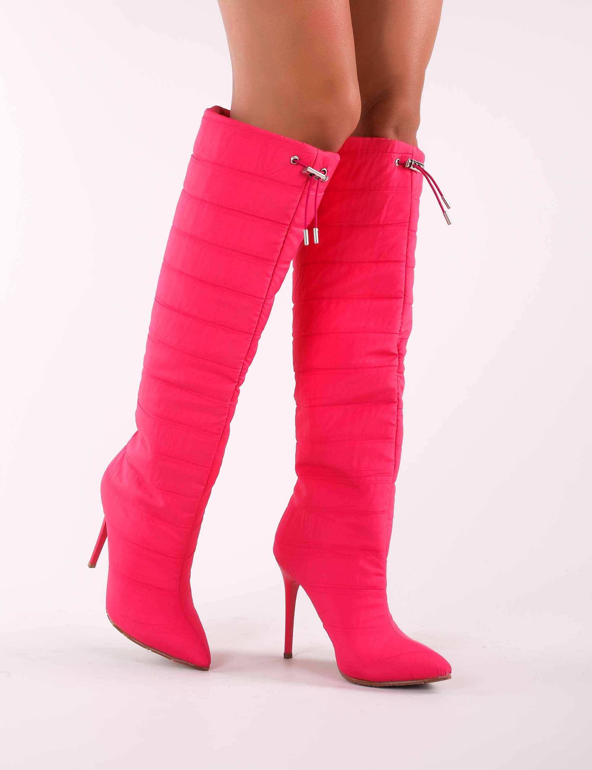 Preach Uzun Kapitone Çizme Fuşya - Long Boots