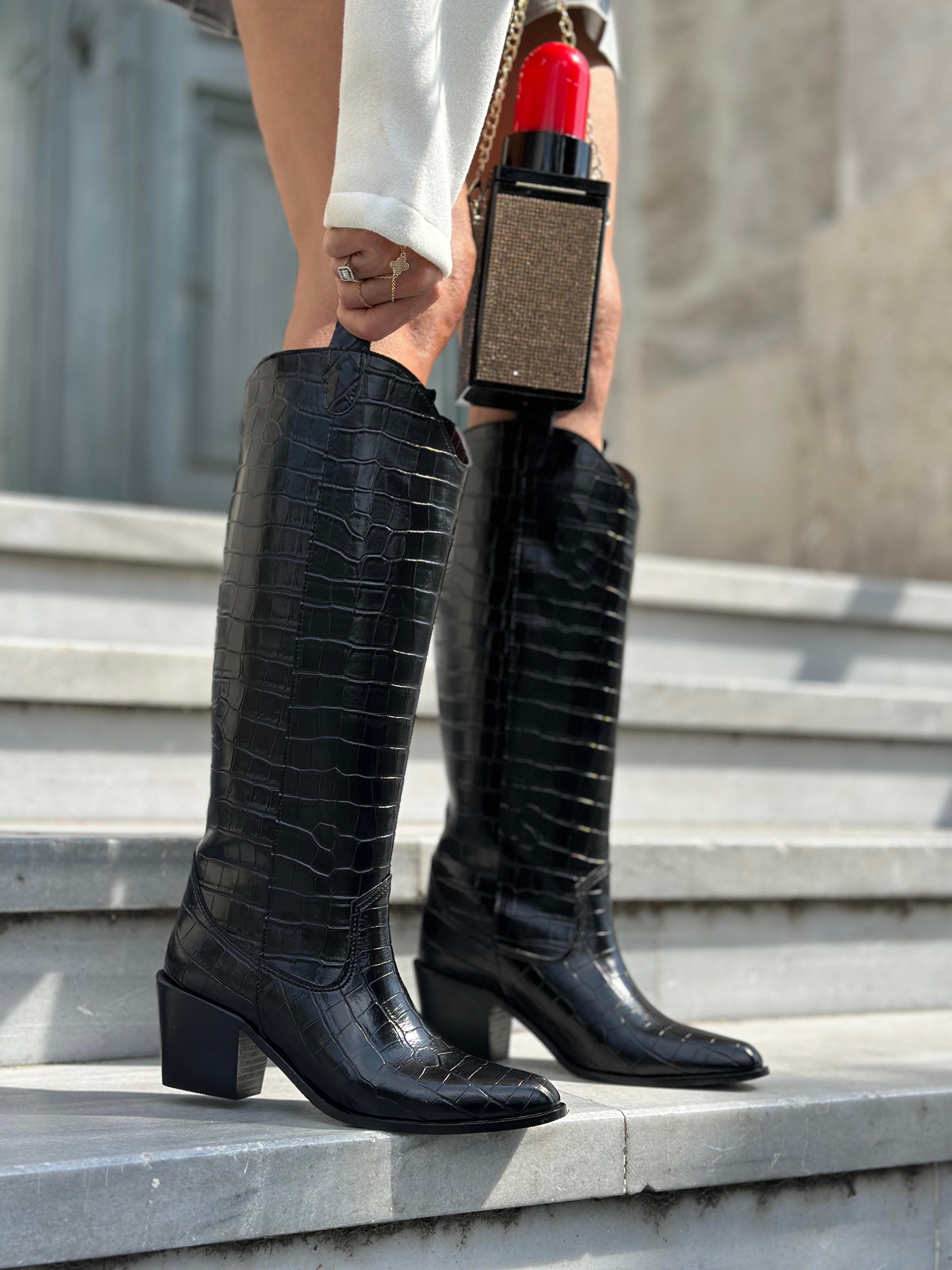 Pukka Kovboy Çizme Siyah - ÇİZME