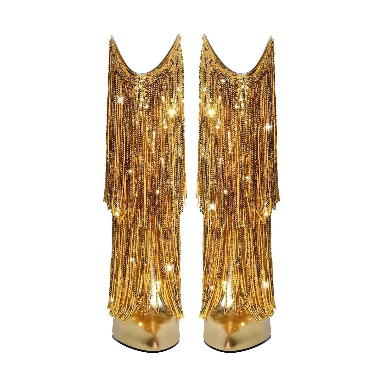 Qesu Çizme Gold - LONG BOOTS