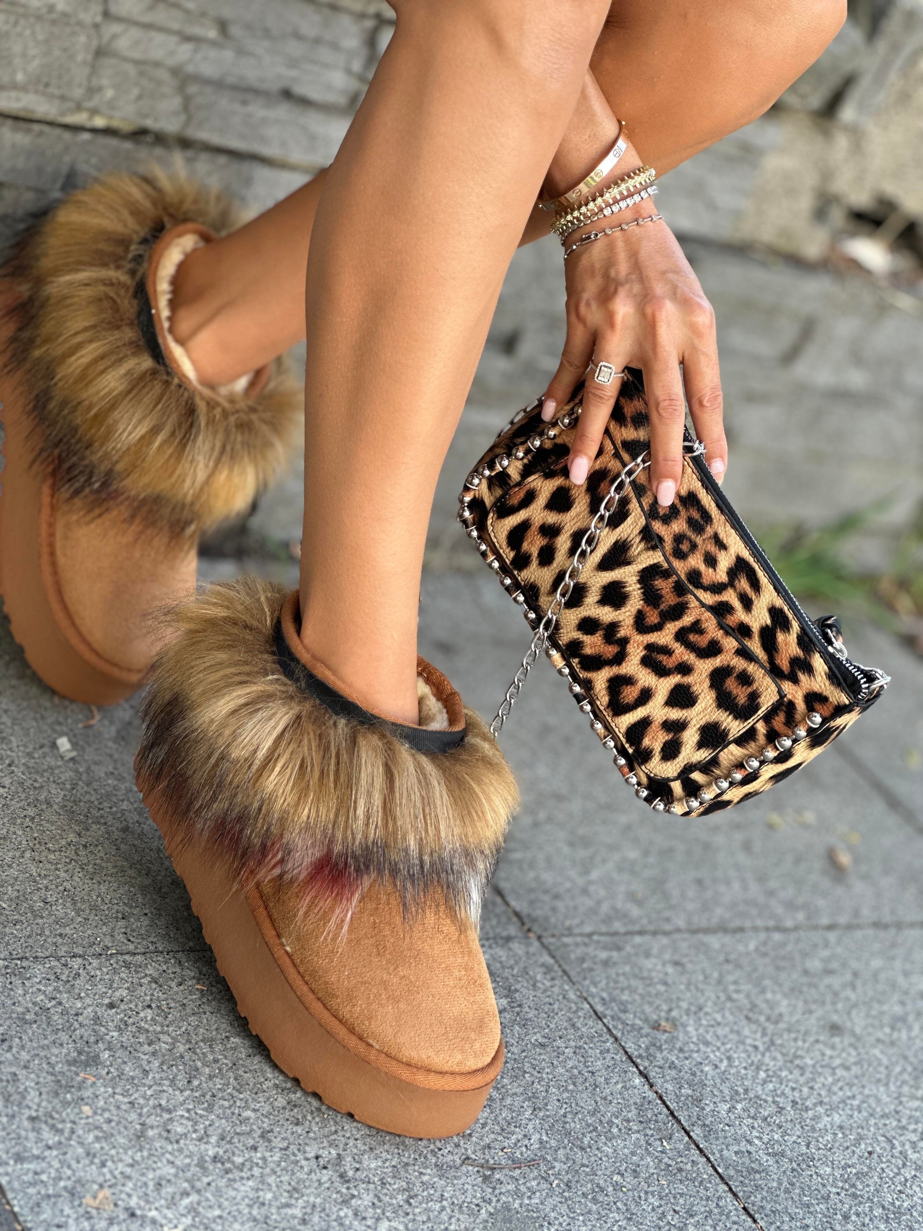 Raya Tüylü Bot Kahverengi - ANKLE BOOTS