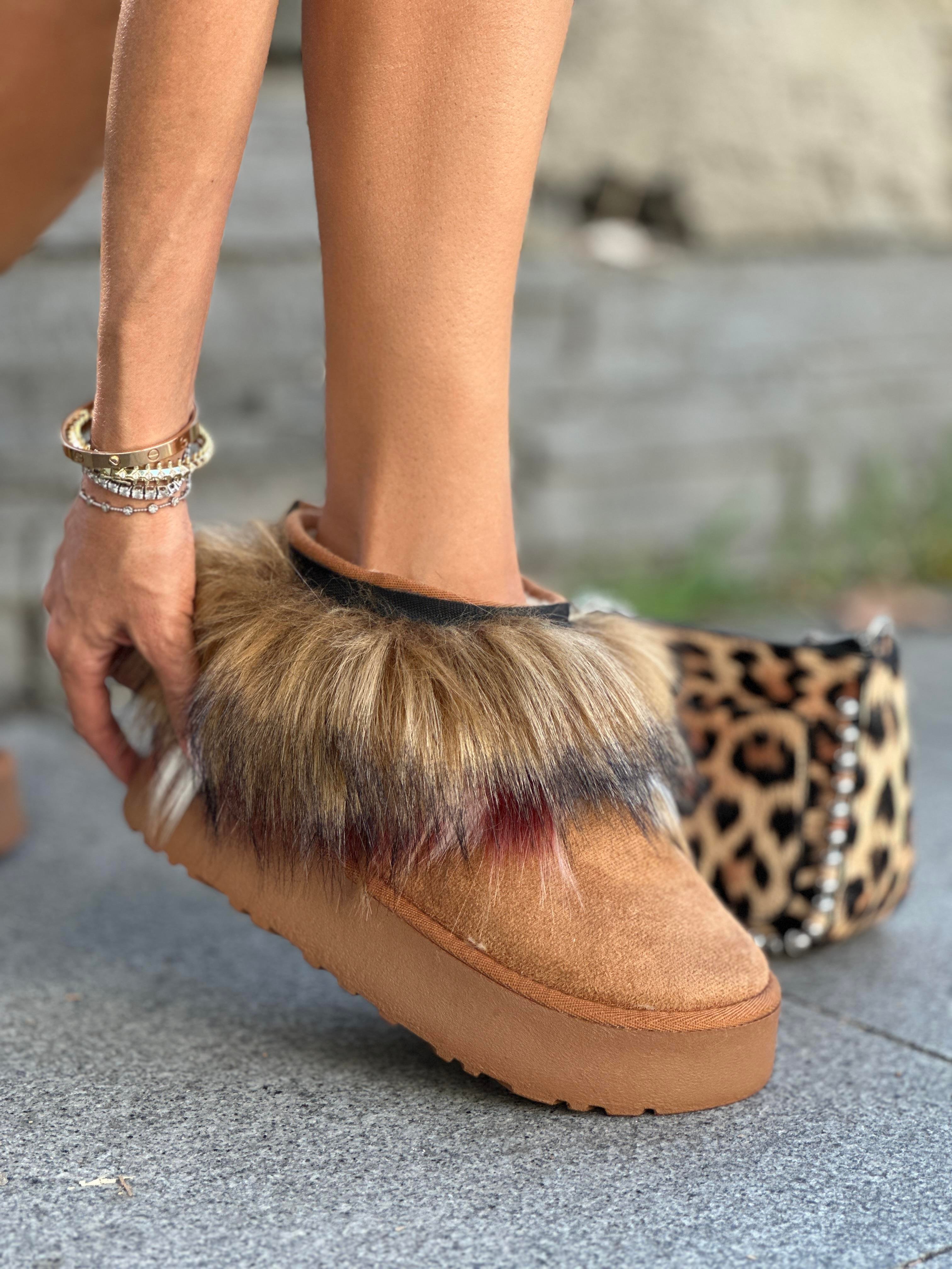 Raya Tüylü Bot Kahverengi - ANKLE BOOTS