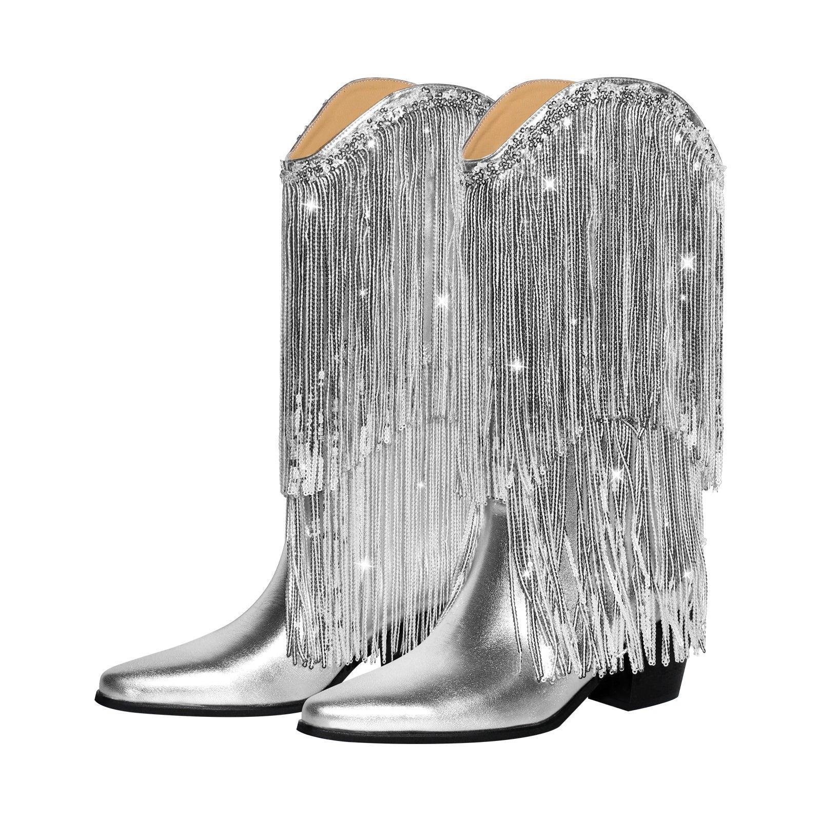 Rhime Kovboy Bot Gümüş - Topuklu Bot
