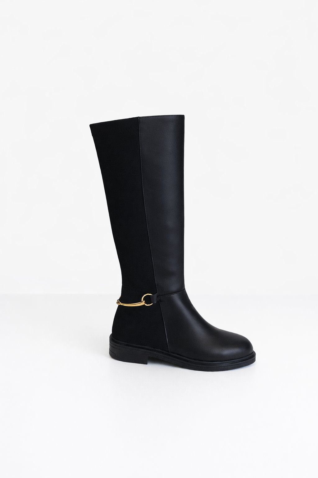 Royalop Streç Süet x Deri Çizme Siyah - Düz Çizme