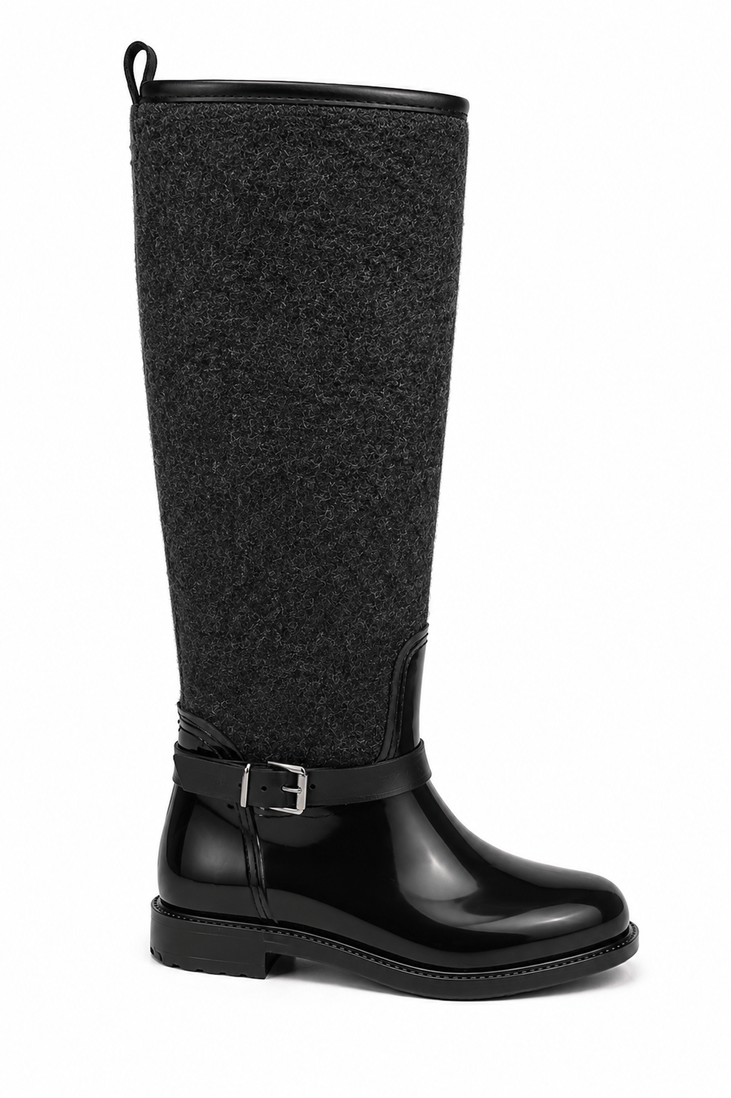 Rubber Long Rain Çizme Siyah - Düz Çizme