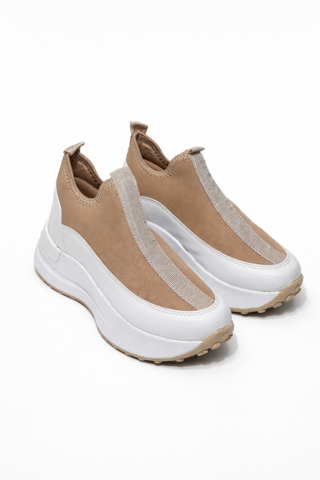 Sagapo Kristal Taşlı Özel Tasarım Spor Ayakkabı Kahverengi - Spor Ayakkabı